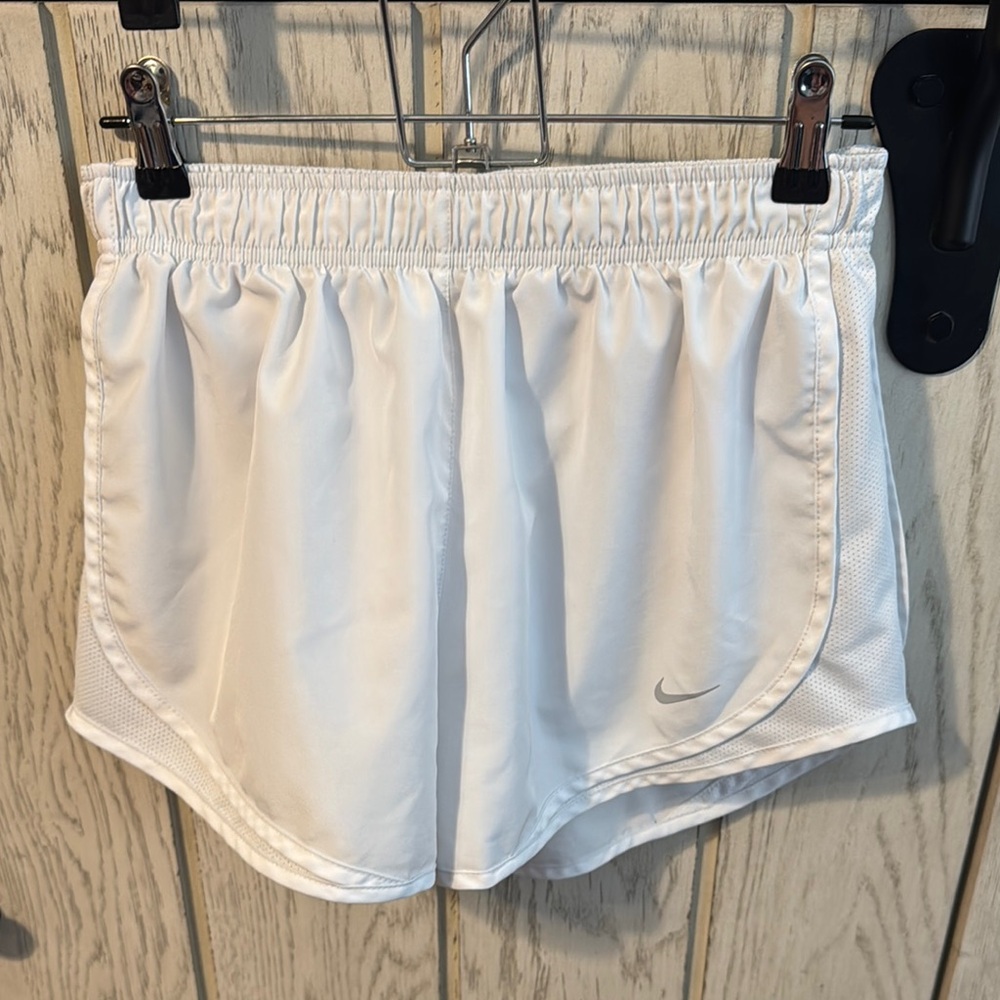 Nike White Athletic Shorts with Elastic Waistband